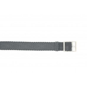 Geen merk klockarmband PERLON-18-GRIJS Nylon/perlon Grå 18mm